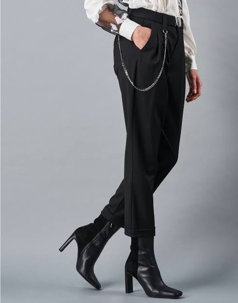 Courage Black Cropped Pleated Pant