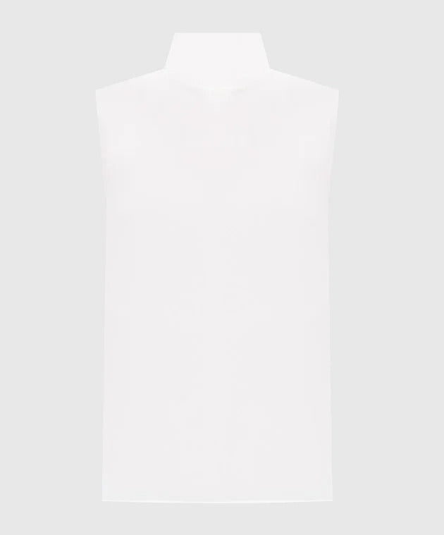 Silk Blouse with Ascot Collar Off White