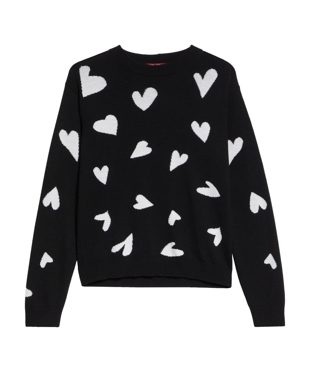 Studio Max Mara Arnold Heart Print Virgin Wool Sweater