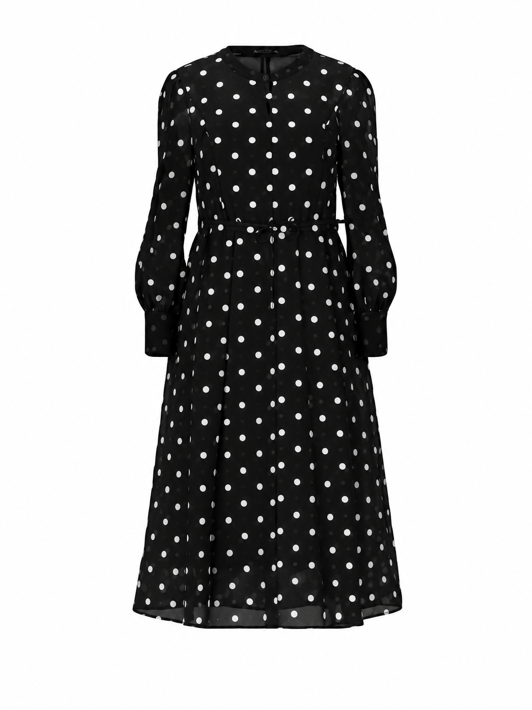 Long Silk And Linen Dress Polka Dot