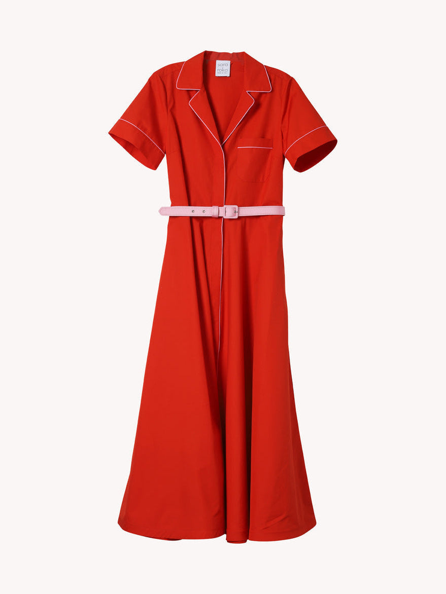 Sara Roka Mariamar90 Burnt Orange/Pink Shirtdress