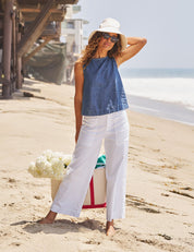 Shelley Shell Tank Distressed Indigo