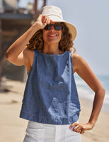 Shelley Shell Tank Distressed Indigo