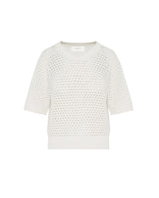 Openwork cotton sweater white