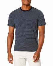 Bryce Crew Blue Stripe T-Shirt Navy Stripe