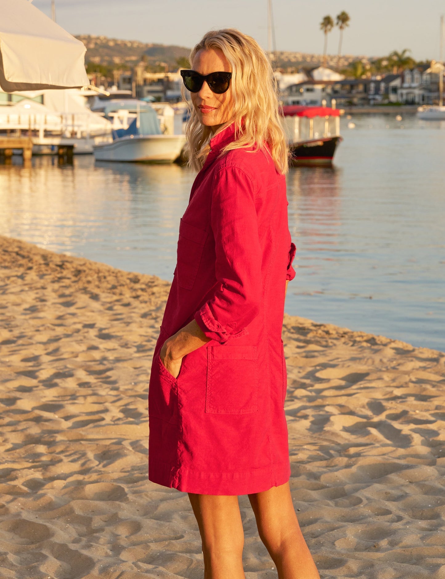Southern Long Slv Playsuit Dress Red