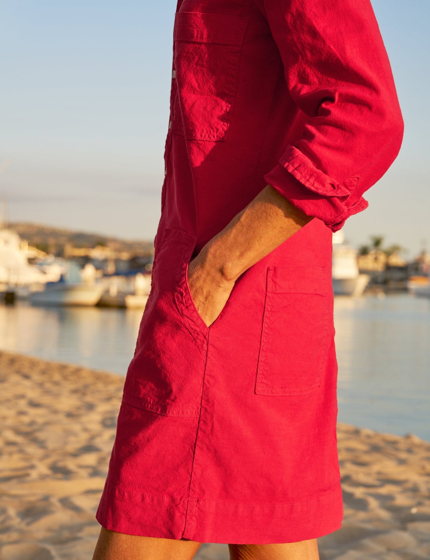 Southern Long Slv Playsuit Dress Red