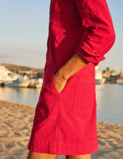 Southern Long Slv Playsuit Dress Red