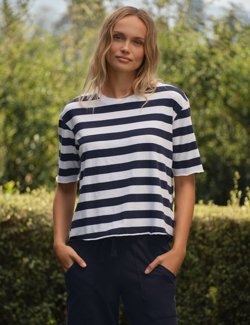 Perry NYC Crewneck Tee Nautical Stripe