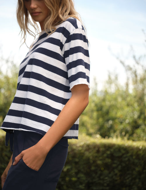 Perry NYC Crewneck Tee Nautical Stripe