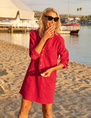 Southern Long Slv Playsuit Dress Red