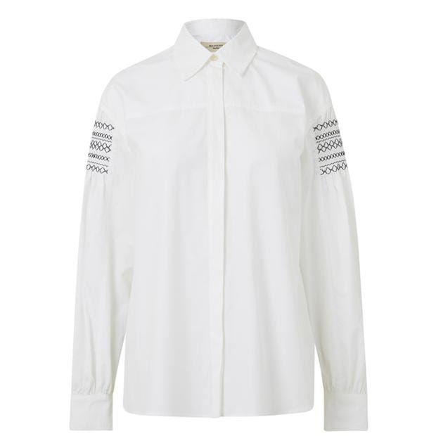 Detroit White Smocked Blouse