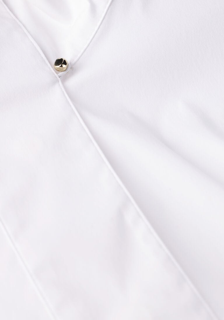 White Blouse with High Stand Collar