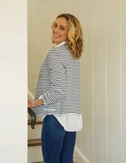 Mini-Belfast Striped Peacoat
