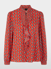 Aurora Red Print Blouse