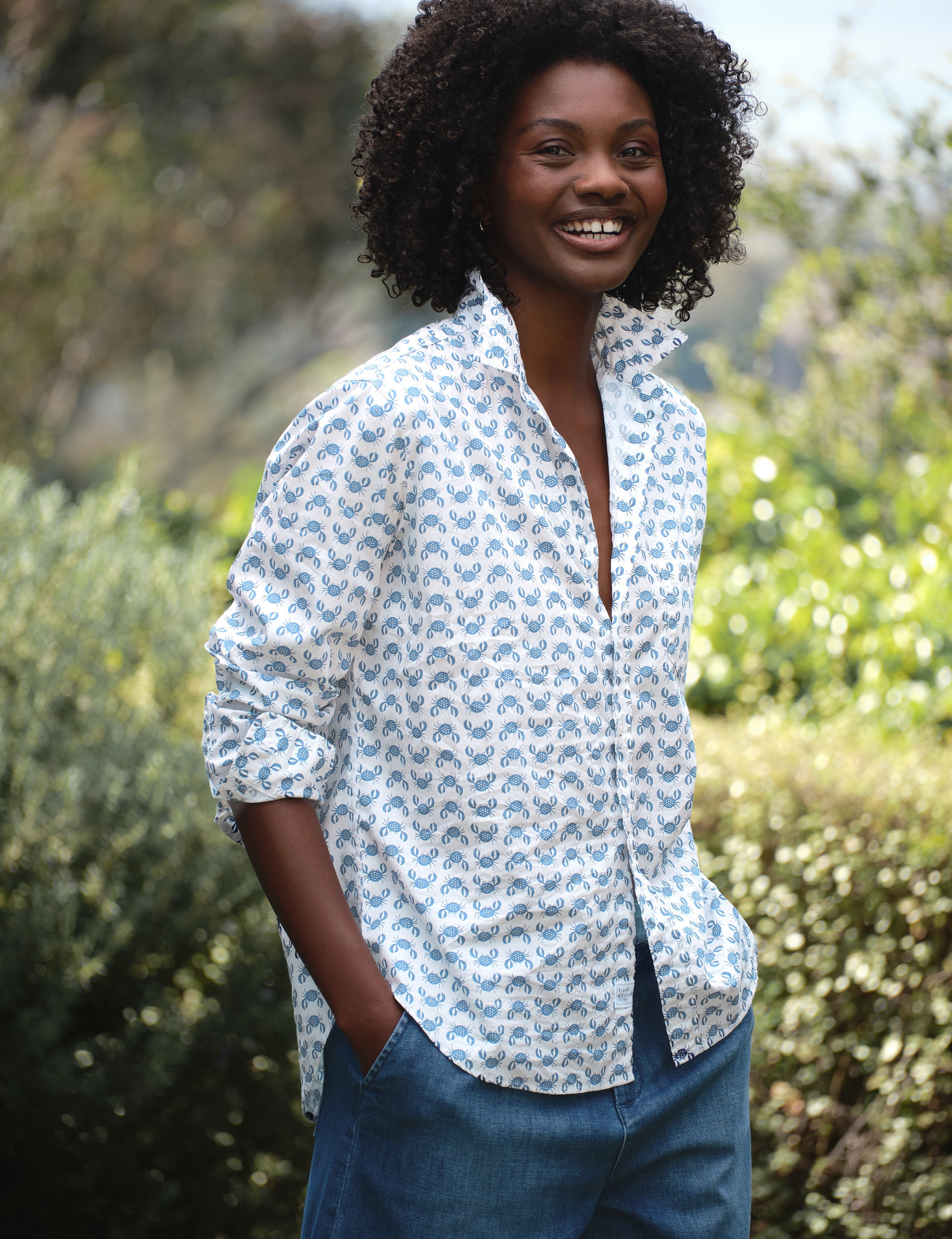 Eileen Relaxed B/U Shirt Blue Crab