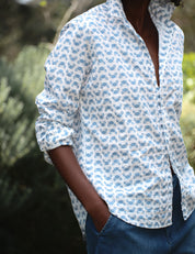Eileen Relaxed B/U Shirt Blue Crab