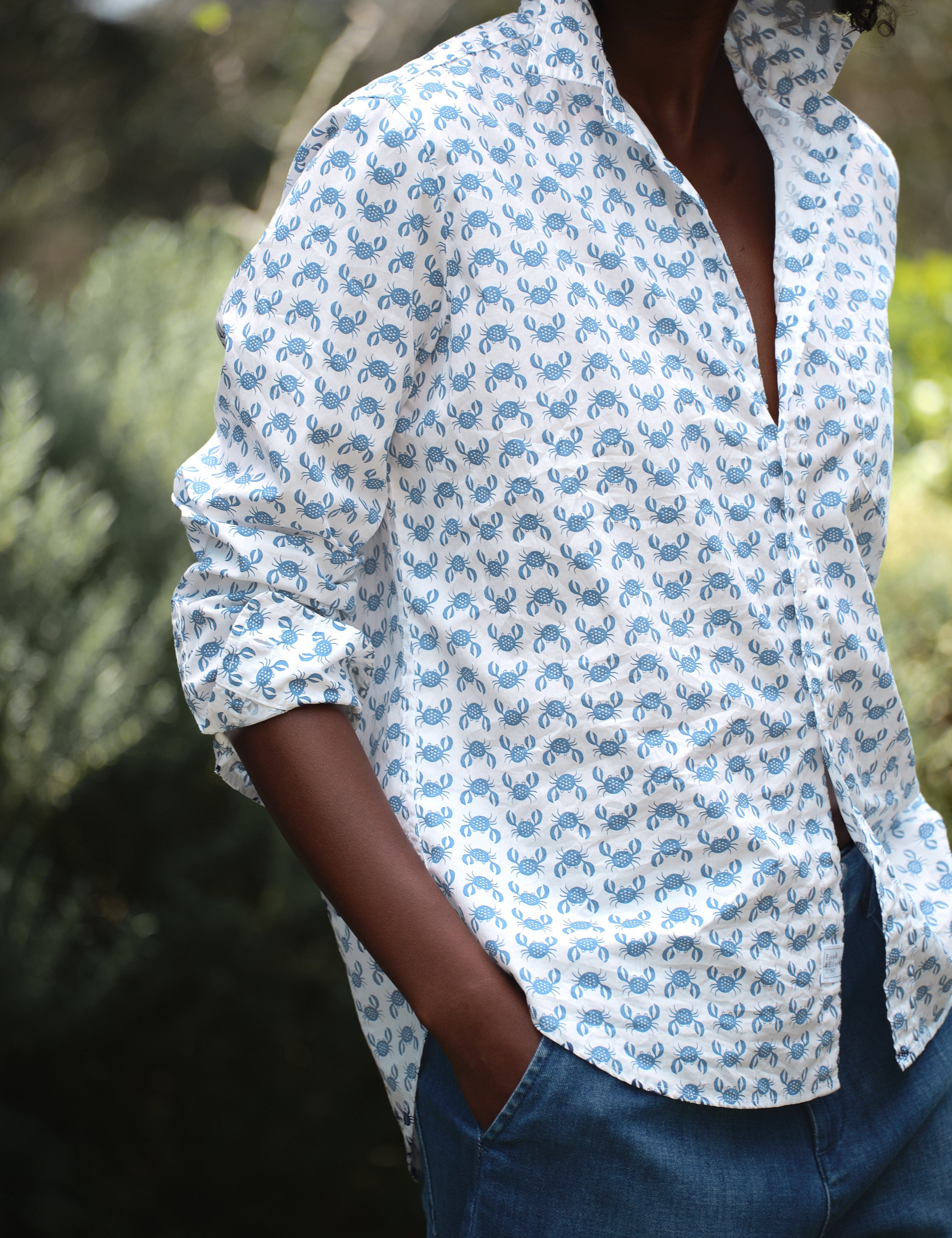Eileen Relaxed B/U Shirt Blue Crab