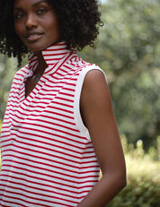 Olivia Popover Henley Tank Sailor Stripe