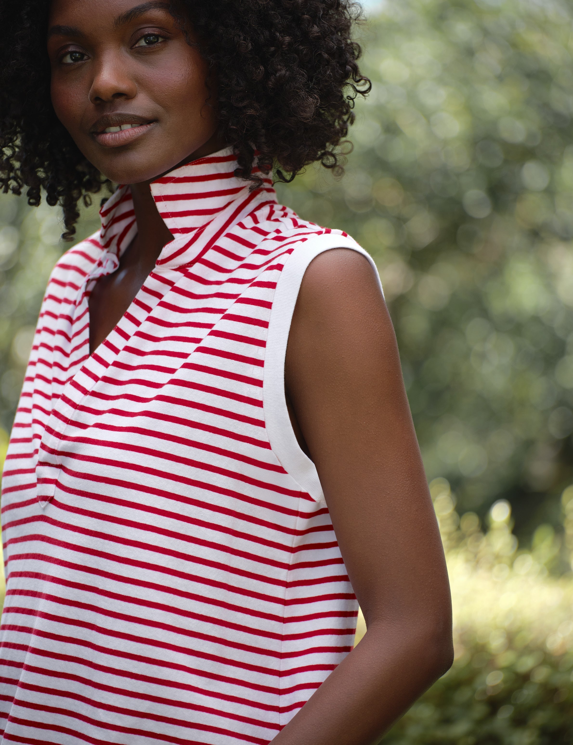 Olivia Popover Henley Tank Sailor Stripe