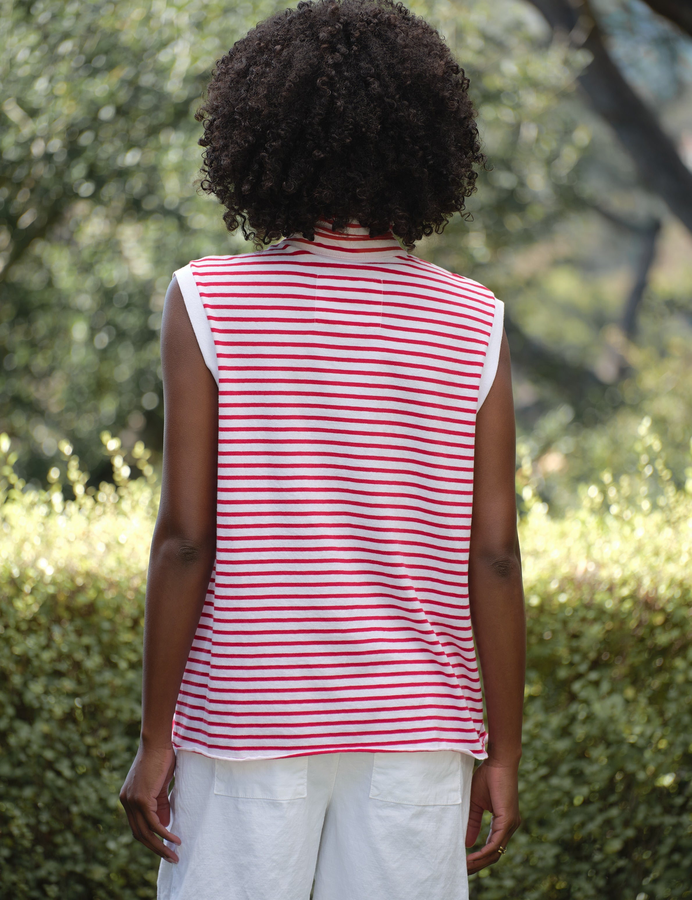 Olivia Popover Henley Tank Sailor Stripe