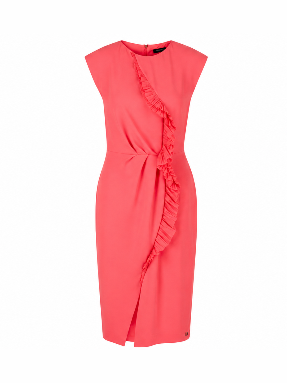 Dress with Asymmetric Ruffle Pink