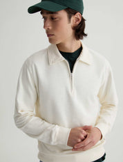 Ethan Zip Sweatshirt Ivory Dust