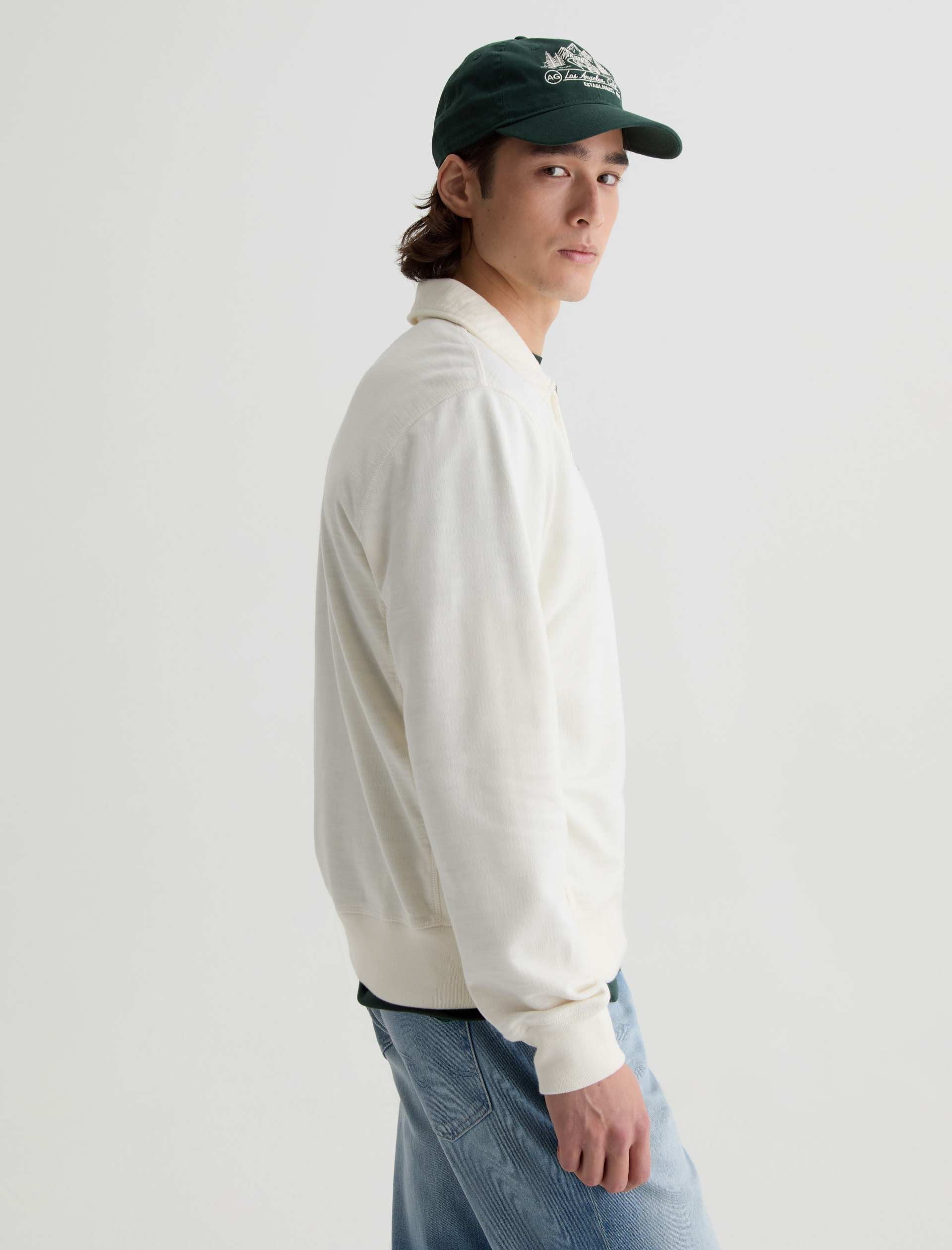 Ethan Zip Sweatshirt Ivory Dust