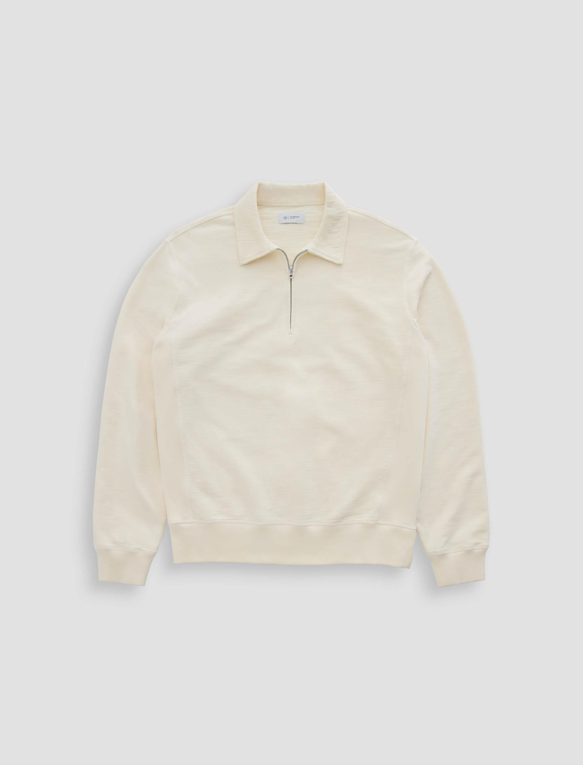 Ethan Zip Sweatshirt Ivory Dust