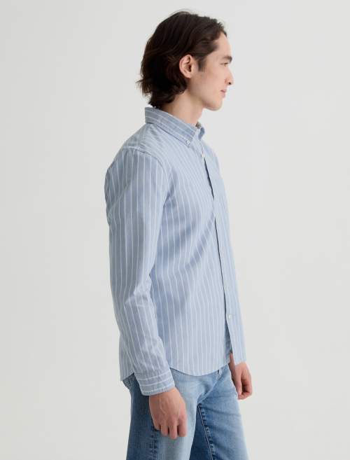Dean Oxford Shirt Blue & White Stripe
