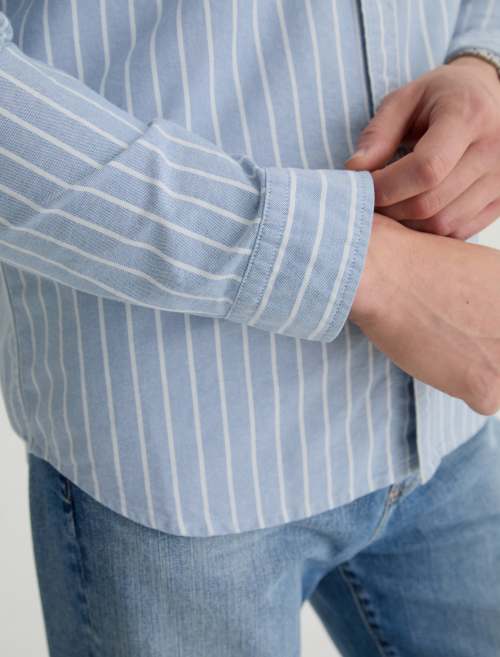 Dean Oxford Shirt Blue & White Stripe