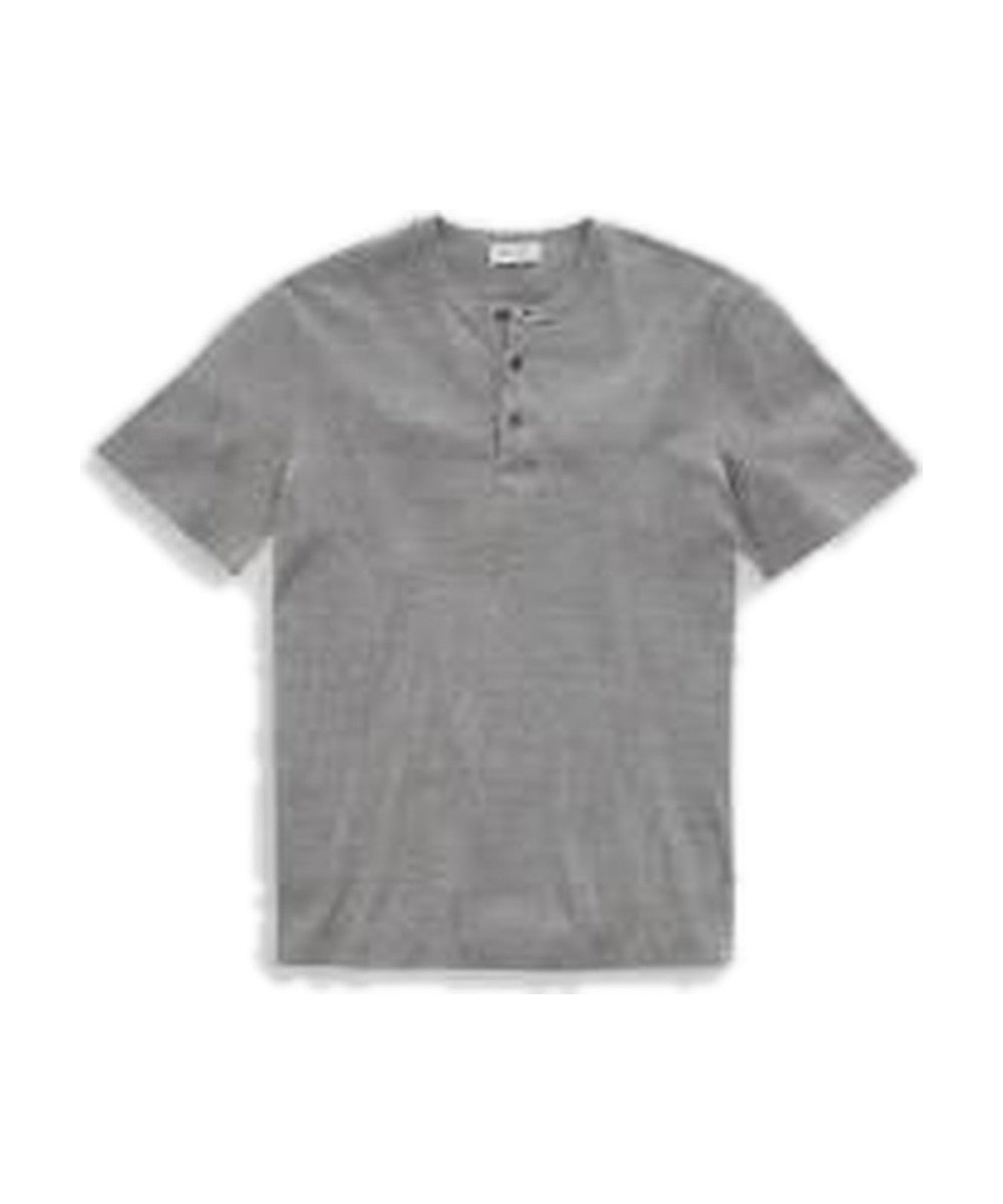 AG Jeans Men's Bryce Short-Sleeve Henley Heather Grey