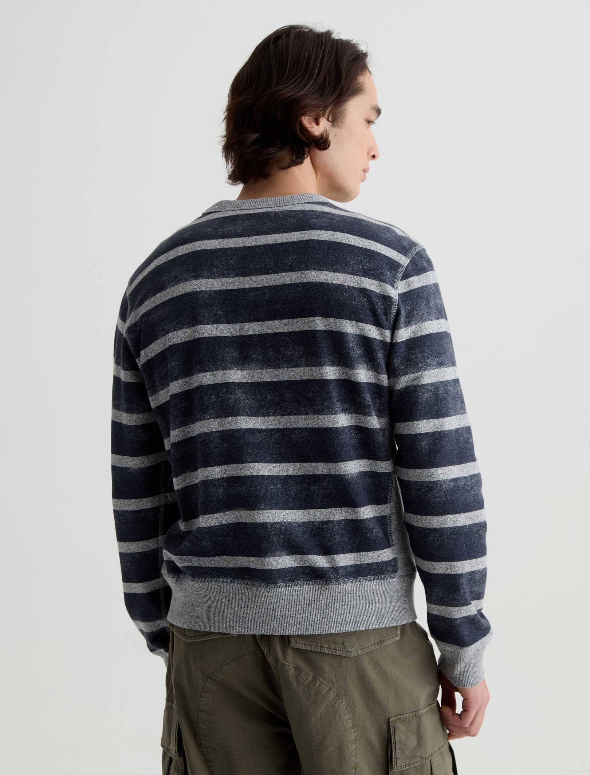Blake Crew Sweatshirt Navy/Grey Stripe