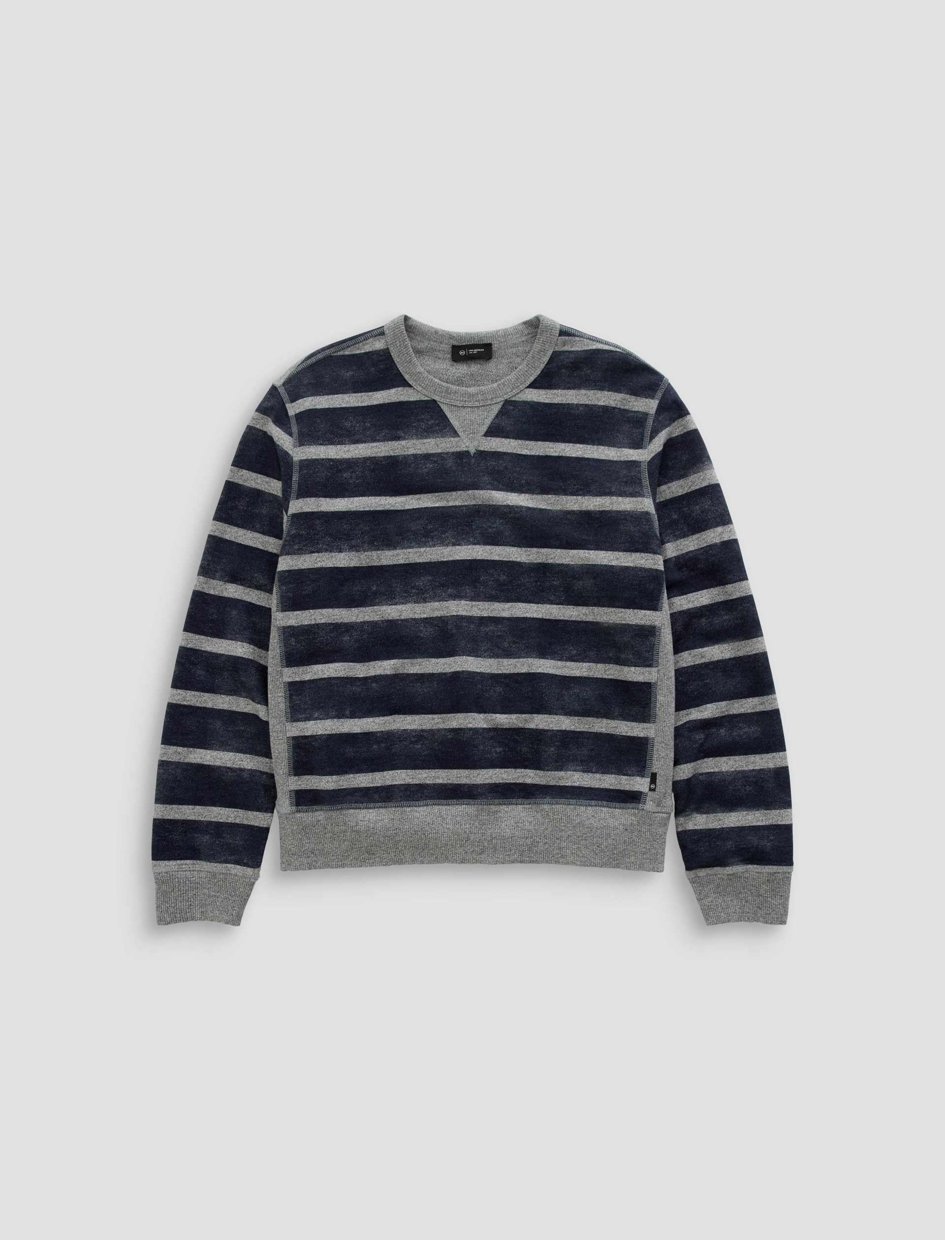 Blake Crew Sweatshirt Navy/Grey Stripe