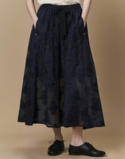 Enhance full longer length skirt in navy fil-coupe