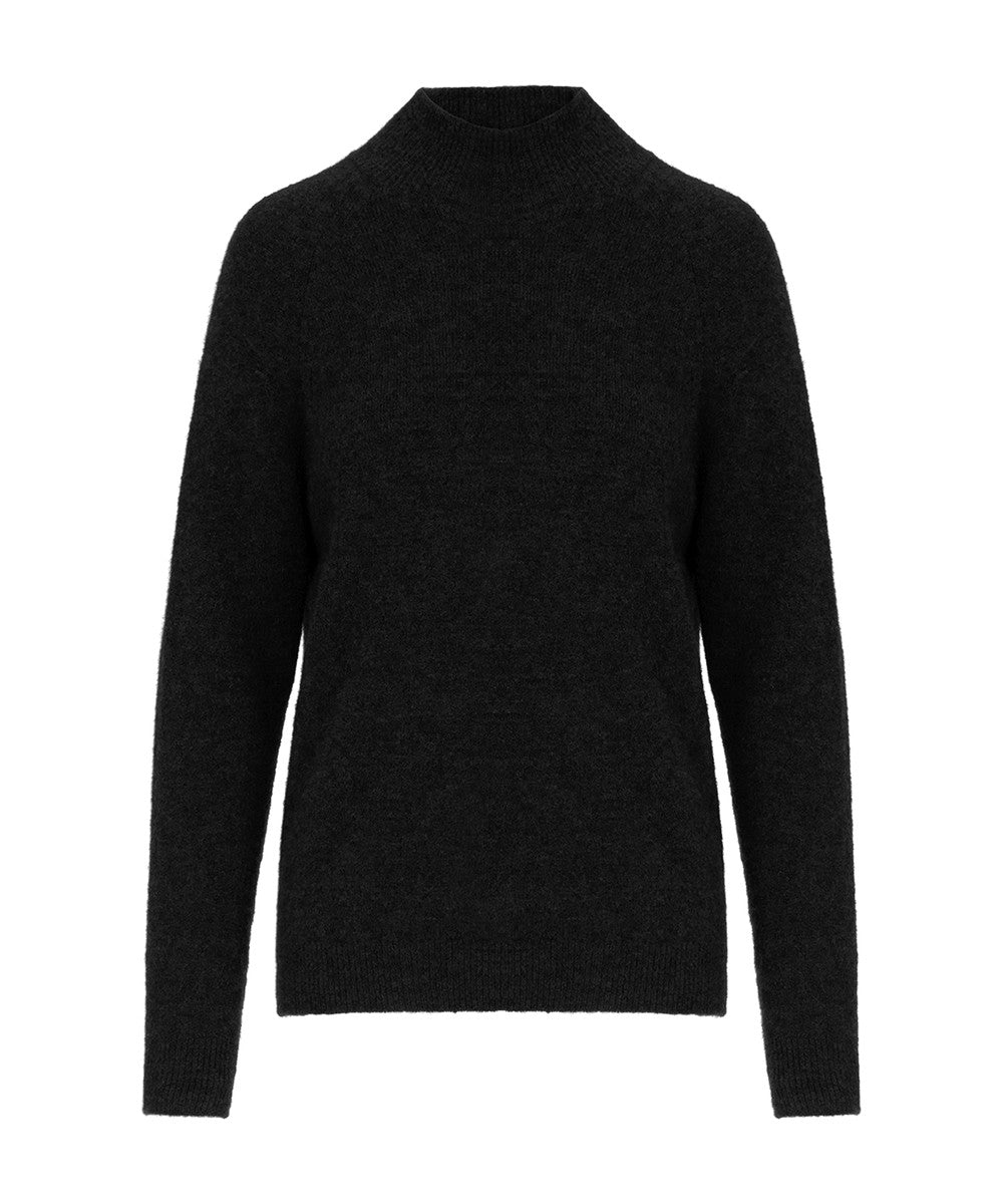 High Everyday Couture Wind Up Mock Turtle High Collar Black
