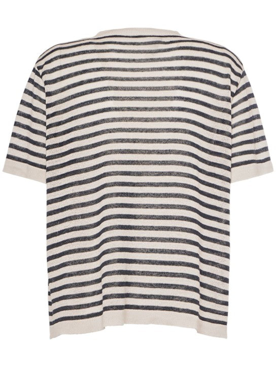 Novara Striped Cream Tshirt