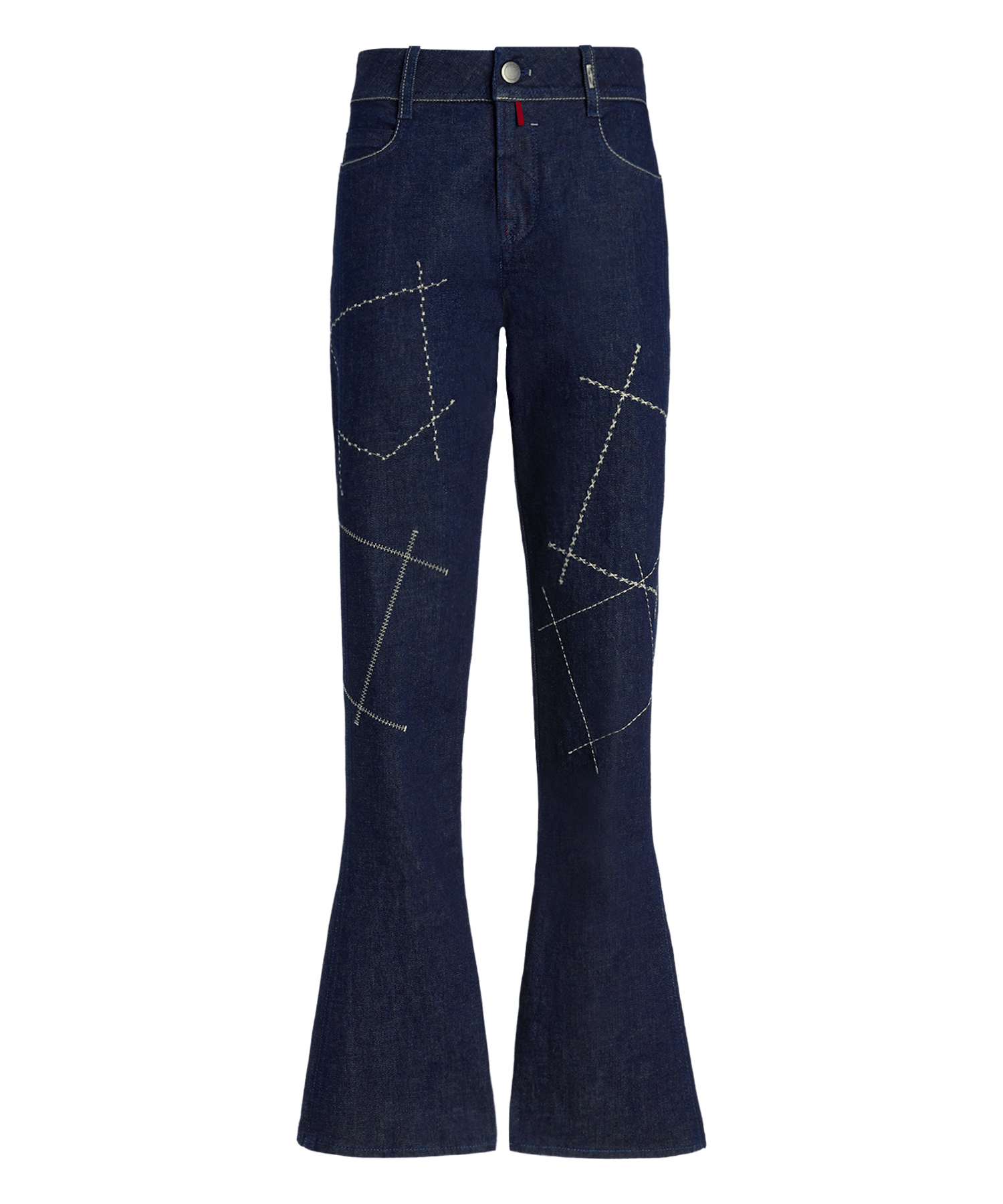 High Everyday Couture Stardom bootcut jeans in blue denim with geometric embroidery