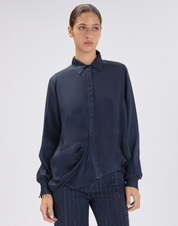 In Spring Navy Blue Twill Shirt