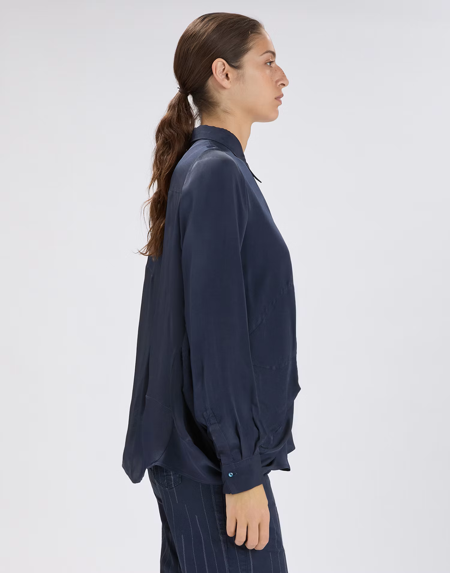 In Spring Navy Blue Twill Shirt