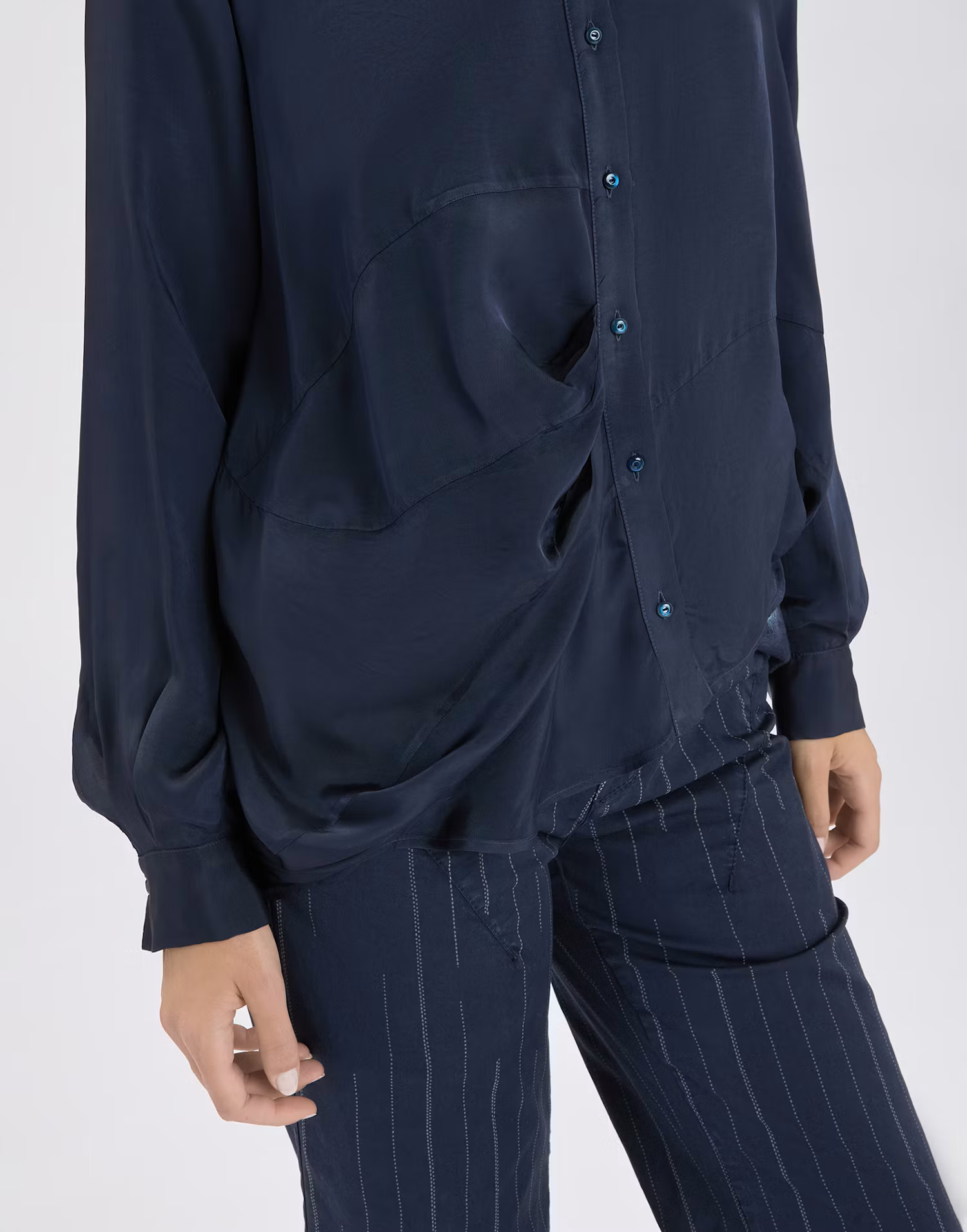 In Spring Navy Blue Twill Shirt