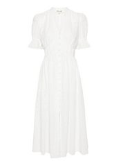 Erica Eyelet A-line Dress In White