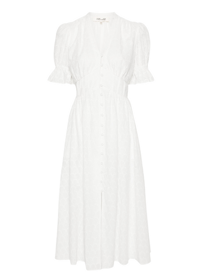 Erica Eyelet A-line Dress In White