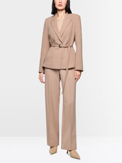 Warm Taupe New Belted Jacket