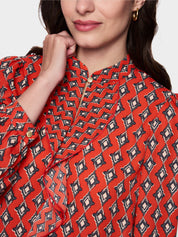 Aurora Red Print Blouse