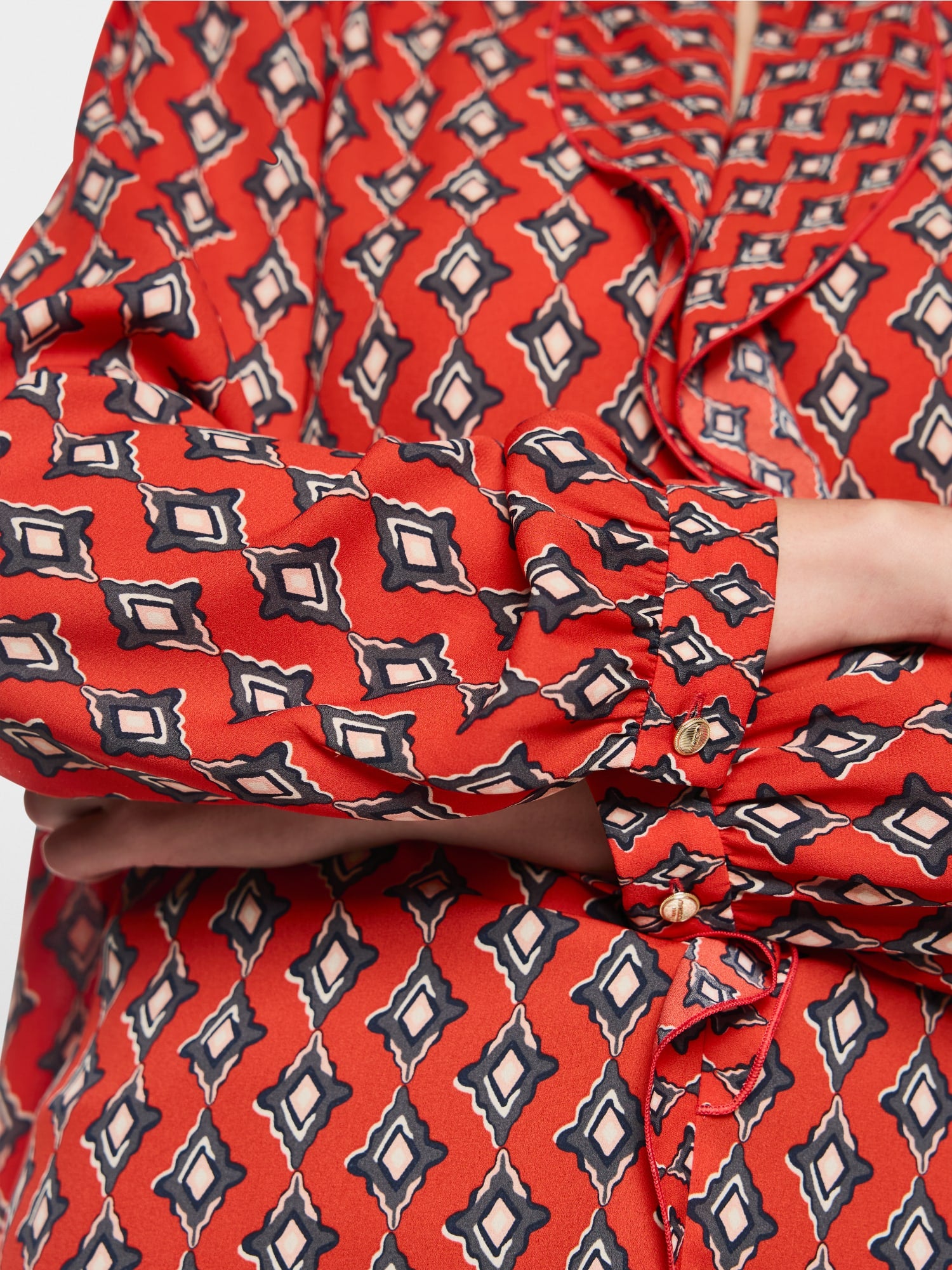 Aurora Red Print Blouse