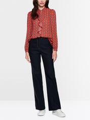 Aurora Red Print Blouse