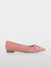 Suede Bow Ballet Flat Pink