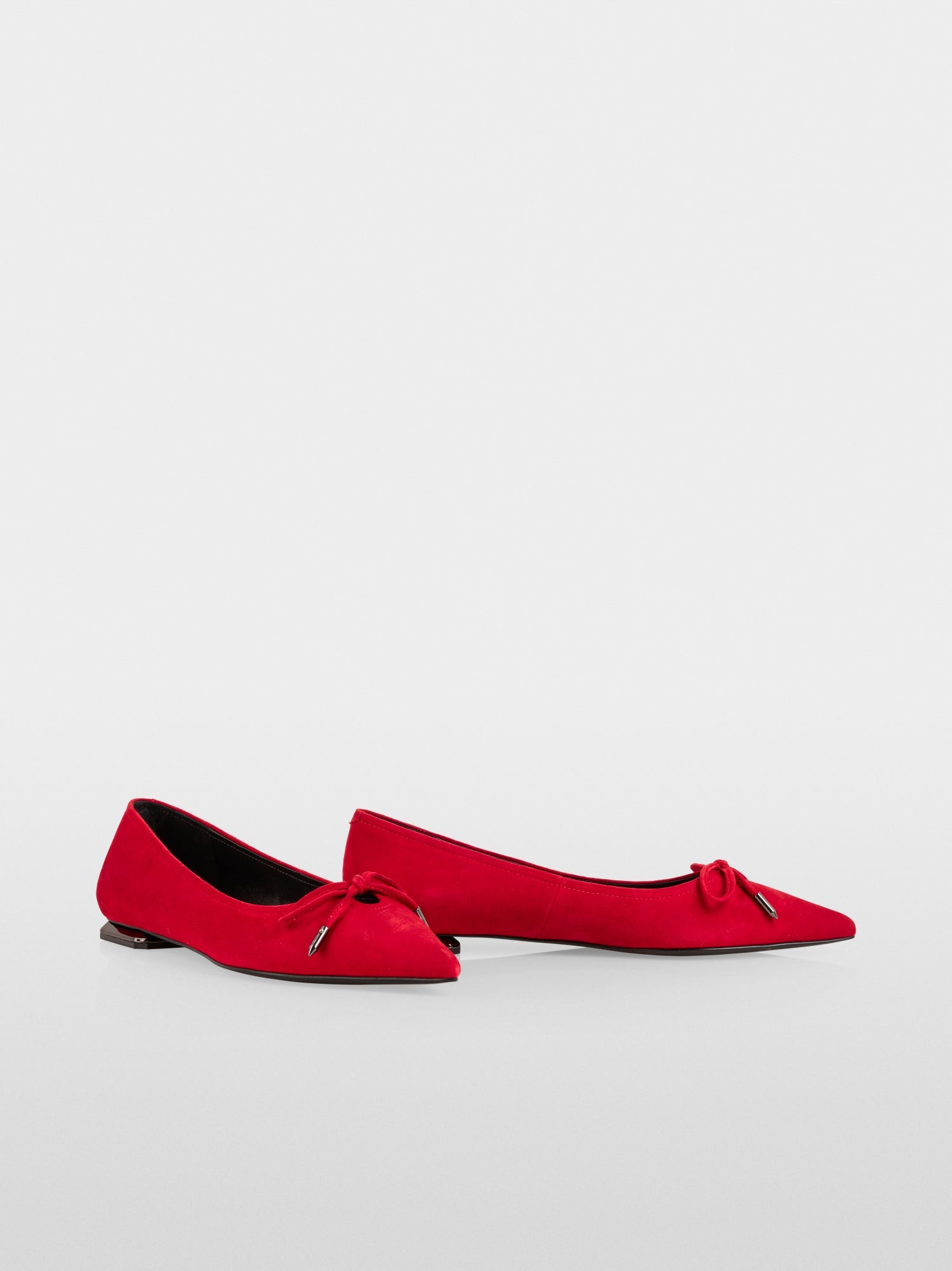 Suede Bow Ballet Flat Red