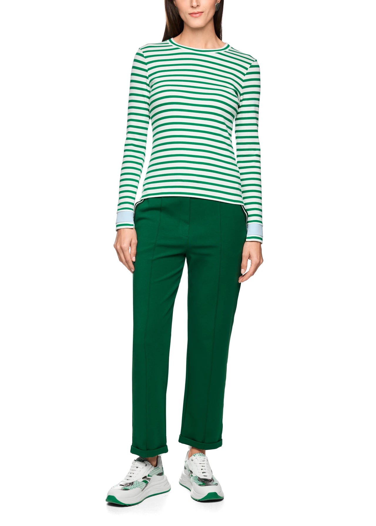Bright Emerald New Slim-Fit Striped Shirt